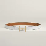 H Equestre belt buckle & Reversible leather strap 24 mm - Image 2